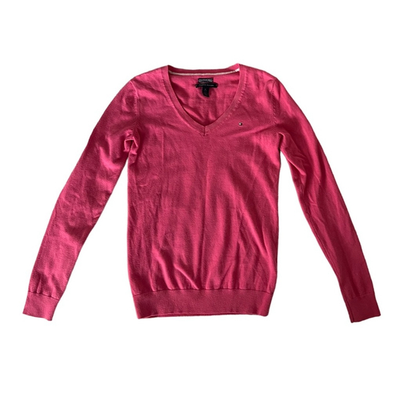 Tommy Hilfiger Pima Cotton V-Neck Sweater Top Size XS - Picture 3 of 6